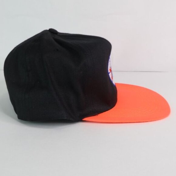 Vintage Philadelphia 76ers NBA Baseball Cap Hat Mens Snapback Black Neon Orange - Picture 2 of 10